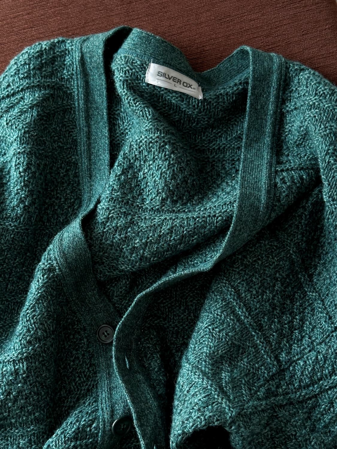 Loose gauge pattern over knit cardigan 상품이미지2