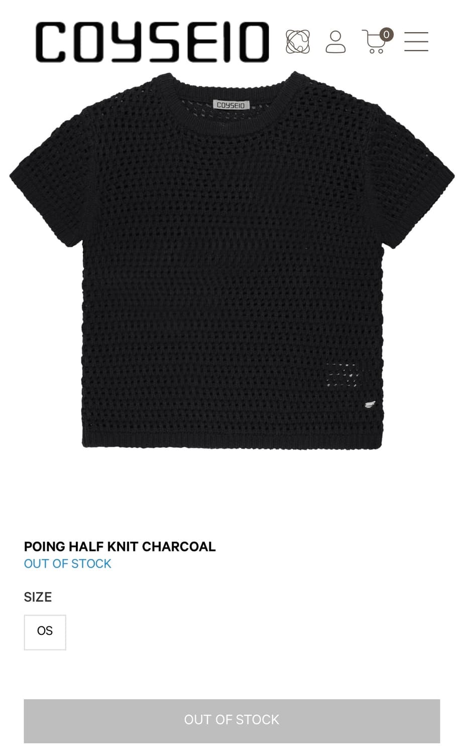 코이세이오 포잉 하프 니트 차콜 상품이미지1