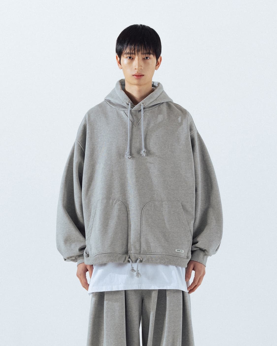 Double Valley Tuck Sweat Hoodie - Melang 상품이미지3