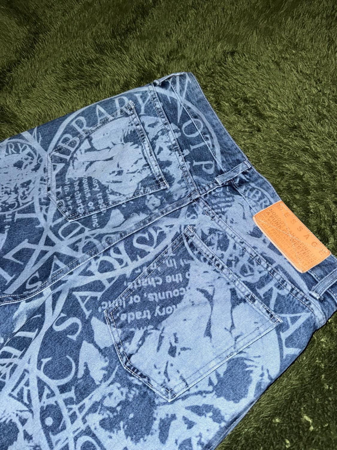 [XL] JOEGUSH 조거쉬 레이저 프린팅 데님 팬츠 인디고 상품이미지7