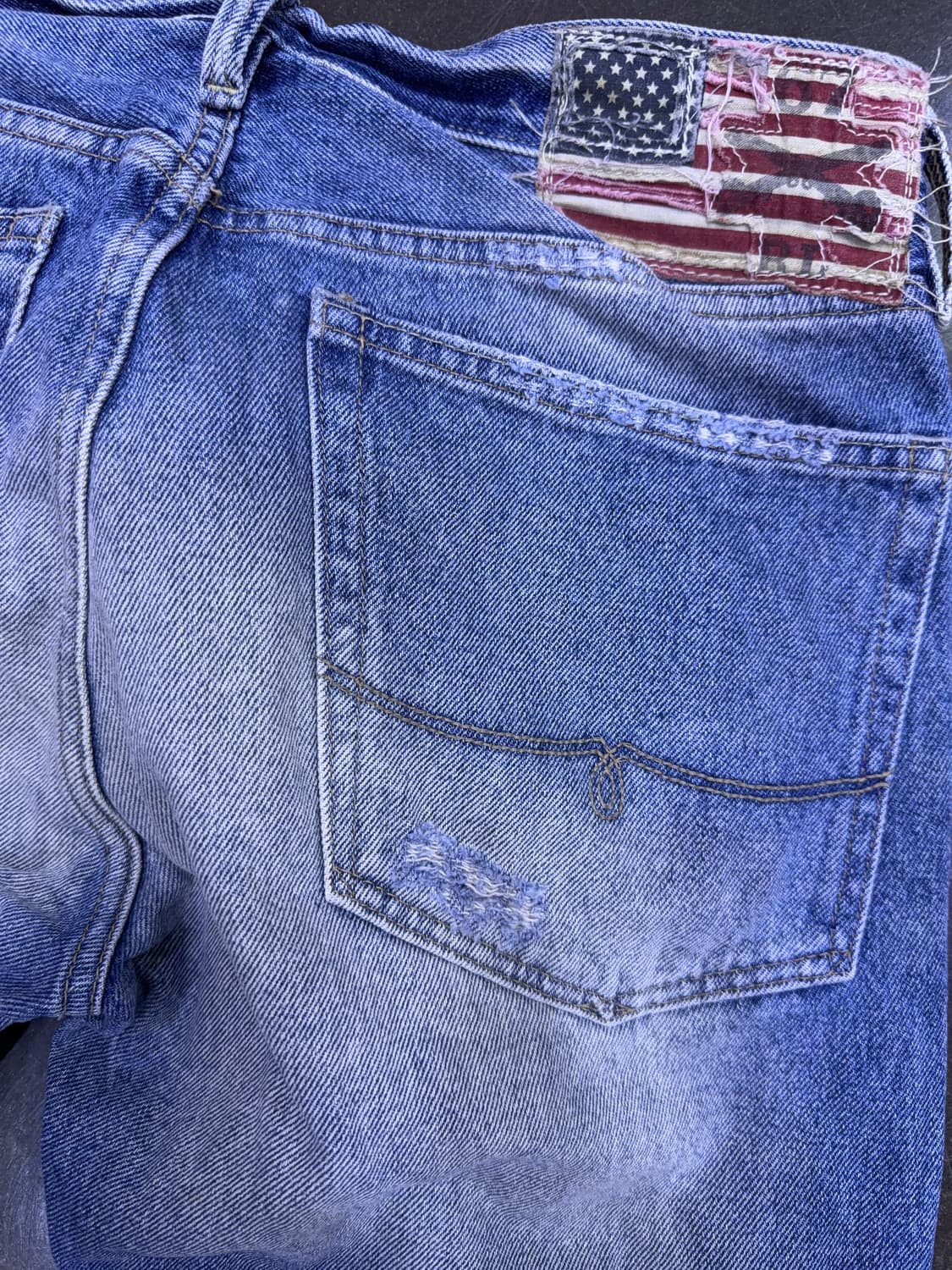 랄프로렌 폴로 빈티지 디스트로이드 워싱 스펜서 스키니 데님팬츠 32 상품이미지7