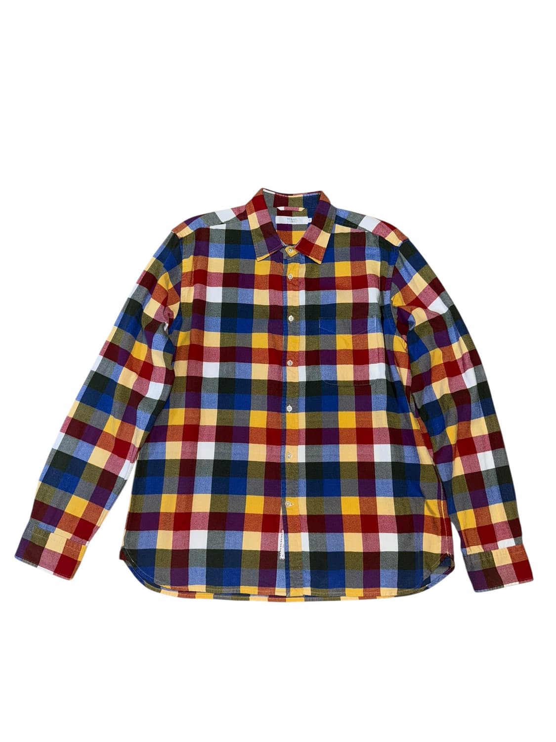 BEAMS color block check shirt 상품이미지1