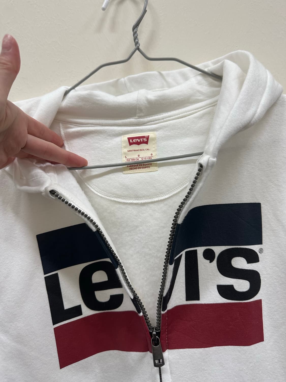 리바이스 화이트 후드집업 상품이미지3
