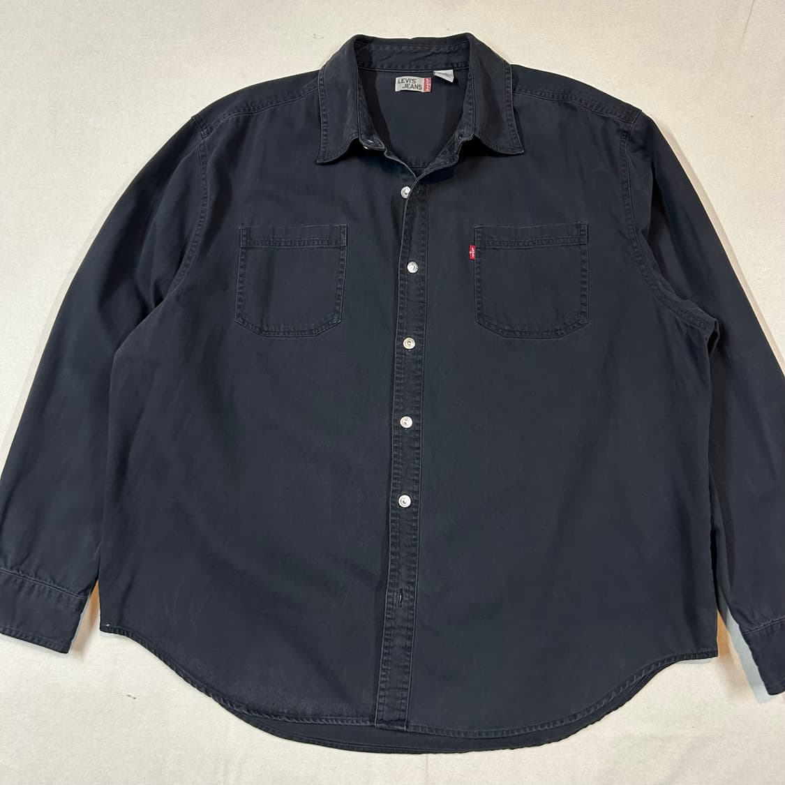 XXL) 리바이스 흑청 투포켓 워크 데님 셔츠 자켓 T버튼 타입 상품이미지2