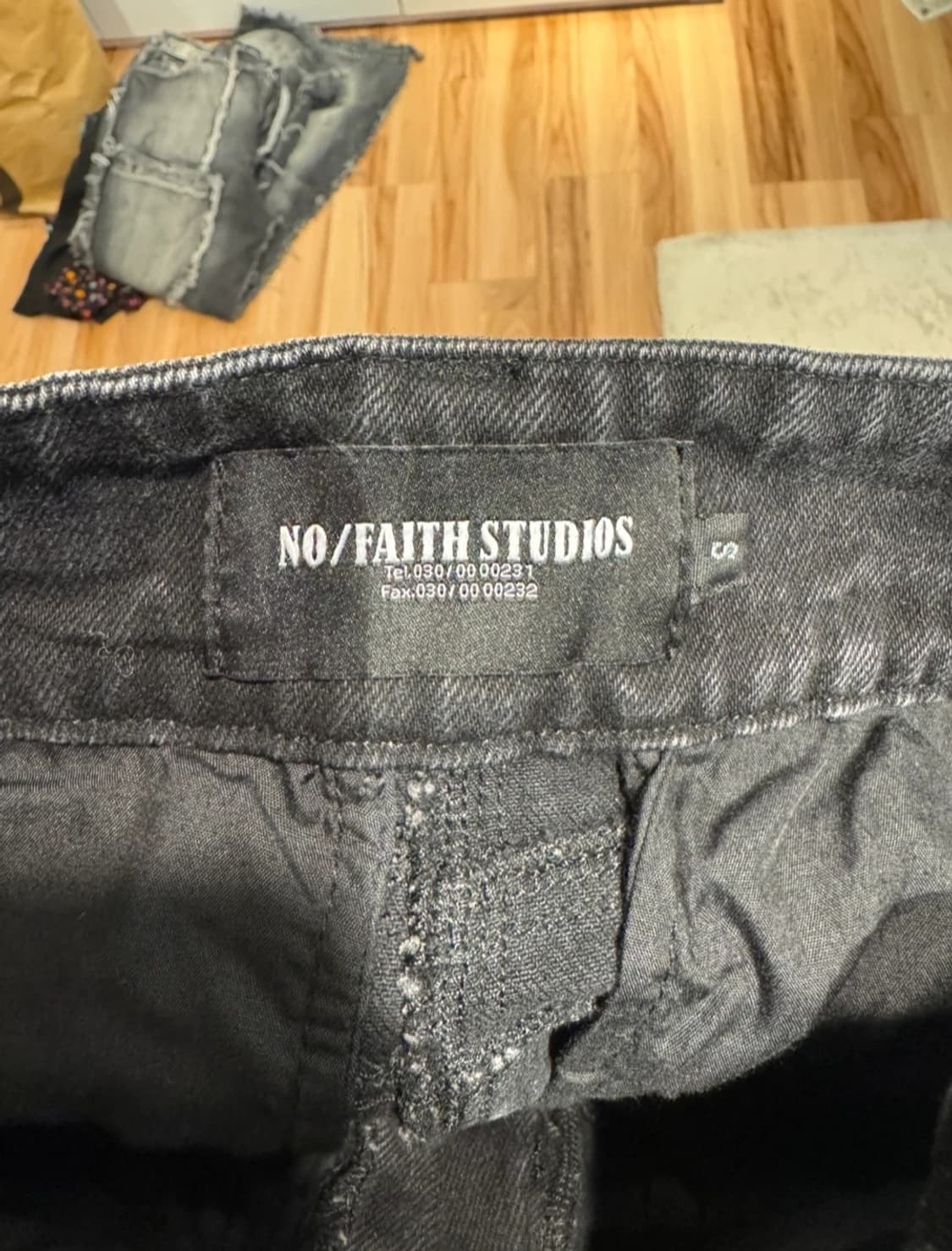 NOFAITH STUDIOS 웨이브 워싱 데님 팬츠 플레어 노페이스 상품이미지4