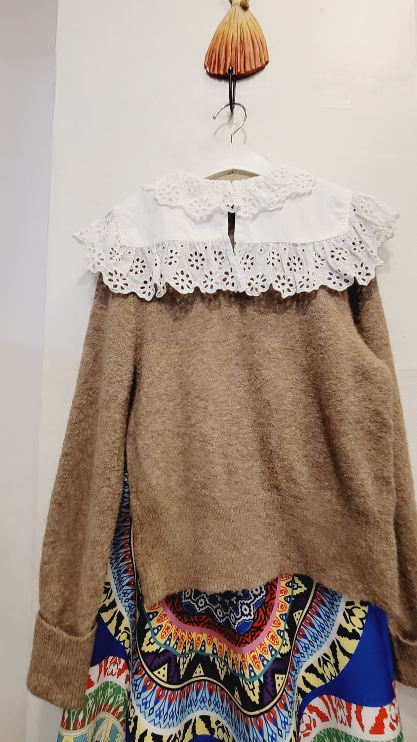 자라 펀칭자수 프릴니트.  수입 에스닉 스커트 상품이미지5