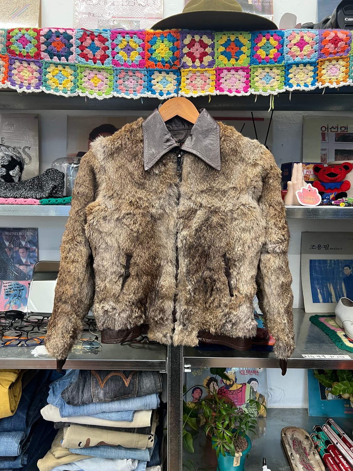 80s Golden Swallow Rabbit Fur Jacket 상품이미지1