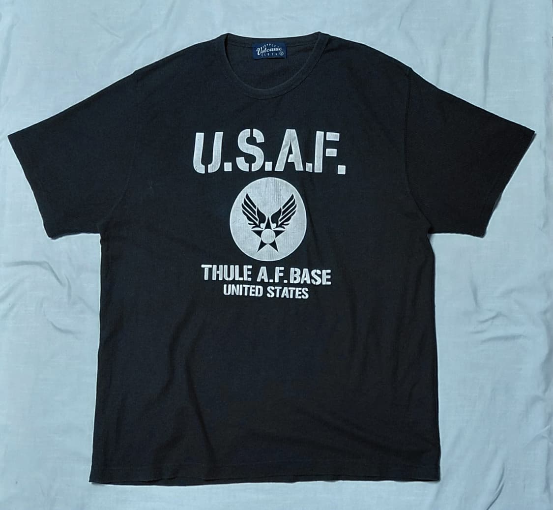 [3L] Volcanic USAF 툴레 공군기지 빈티지 와플 티셔츠 상품이미지1