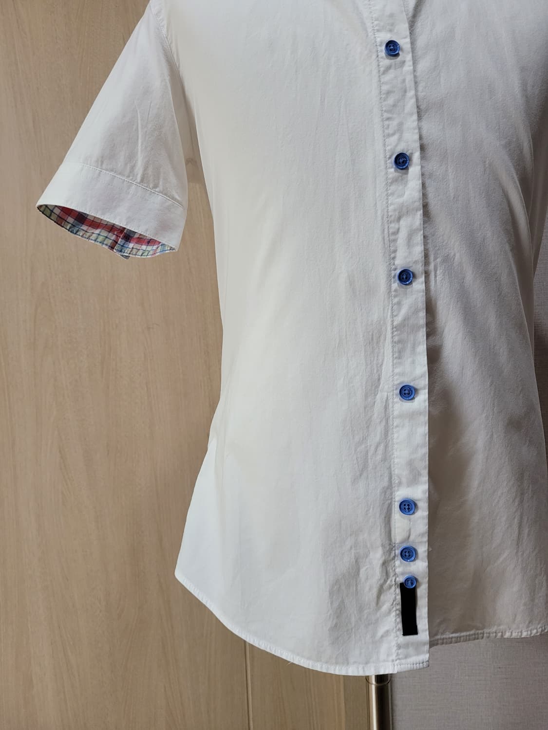 지이크 SIEG 남자 넥 투버튼 반팔 셔츠 100 화이트 상품이미지4