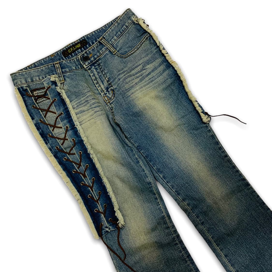 웨스턴 데님 스트랩 디테일 부츠컷 팬츠 상품이미지3