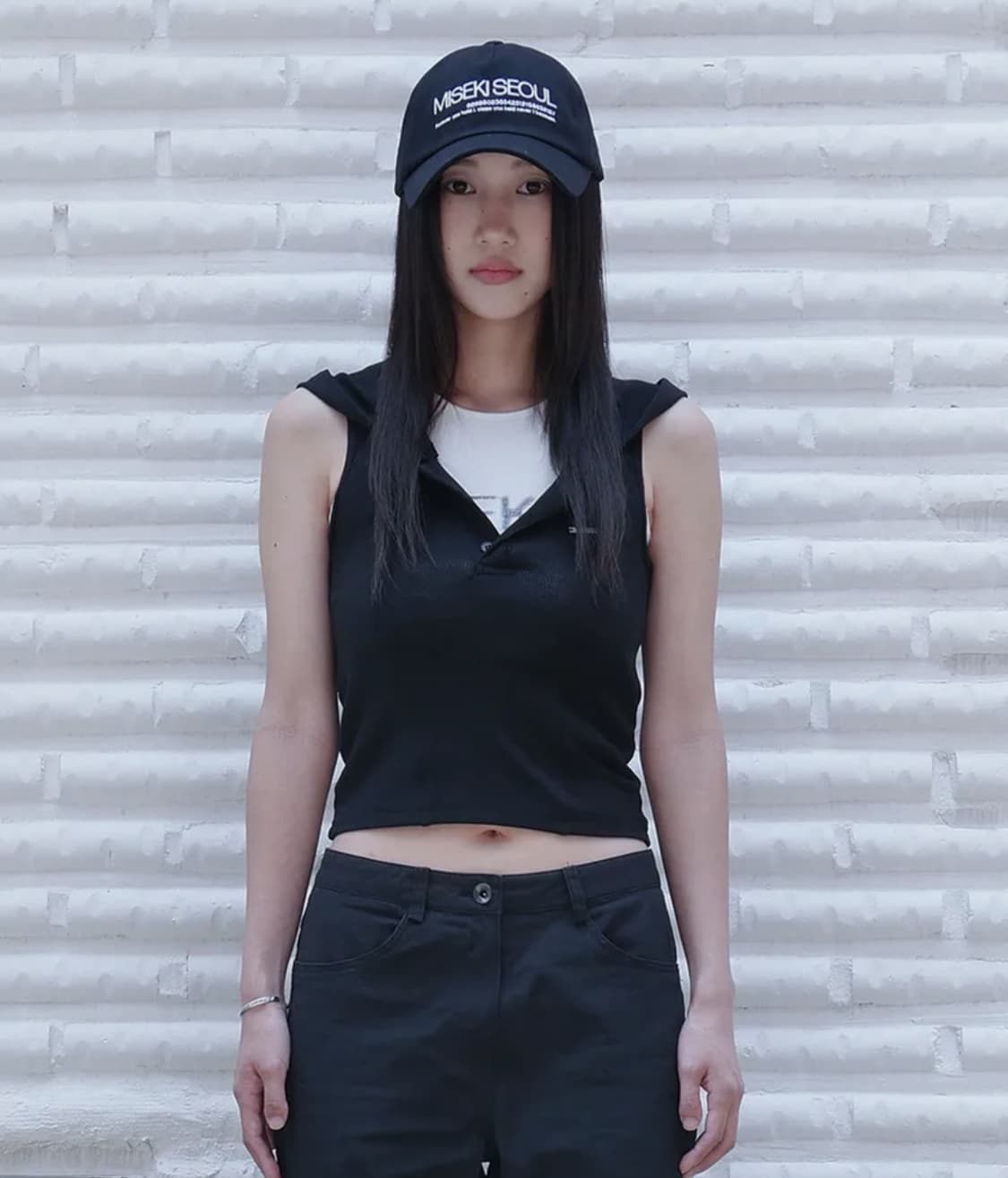 미세키서울 Line hoodie vest BLACK 상품이미지3