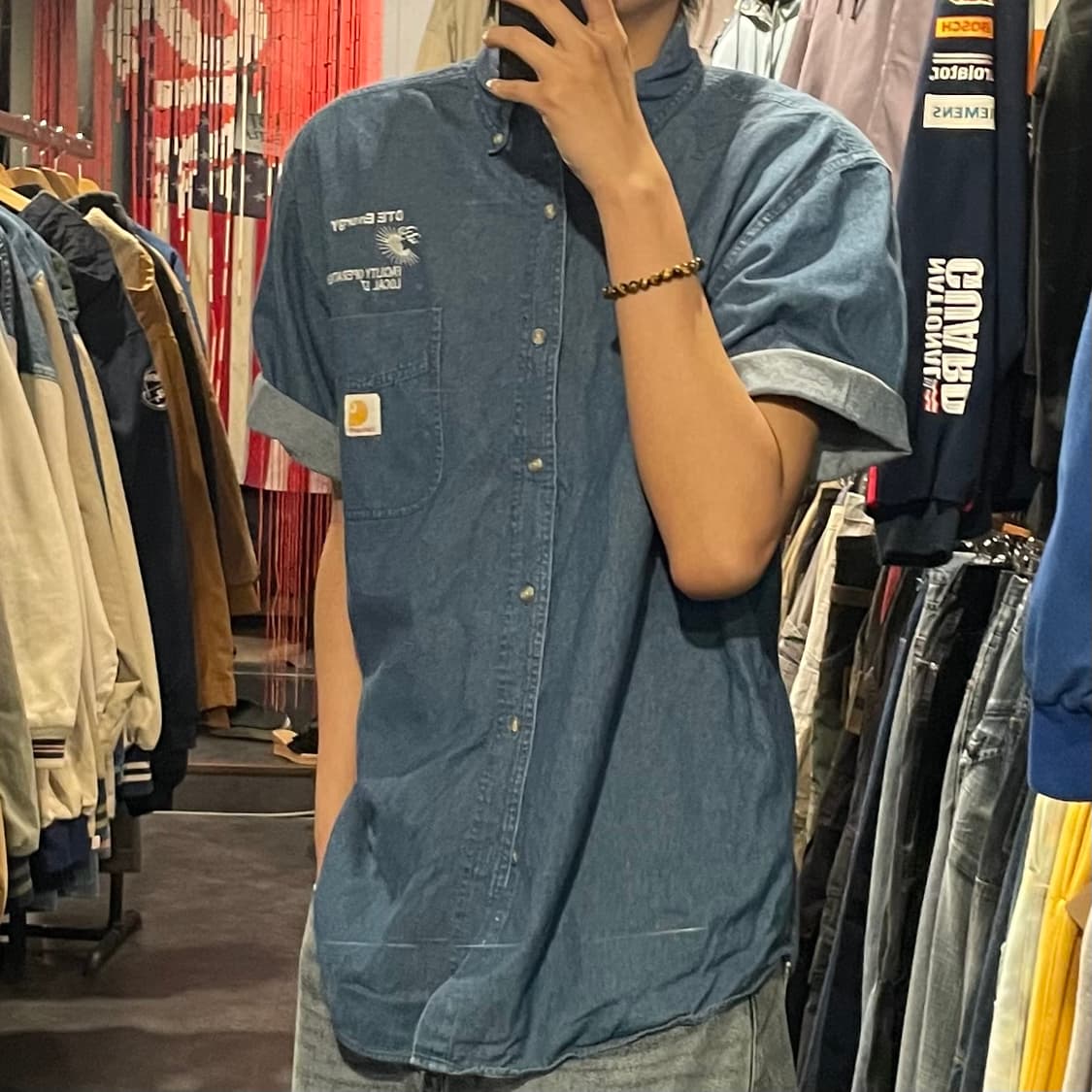 [IM] carhartt 칼하트 중청 데님 반팔셔츠 상품이미지7