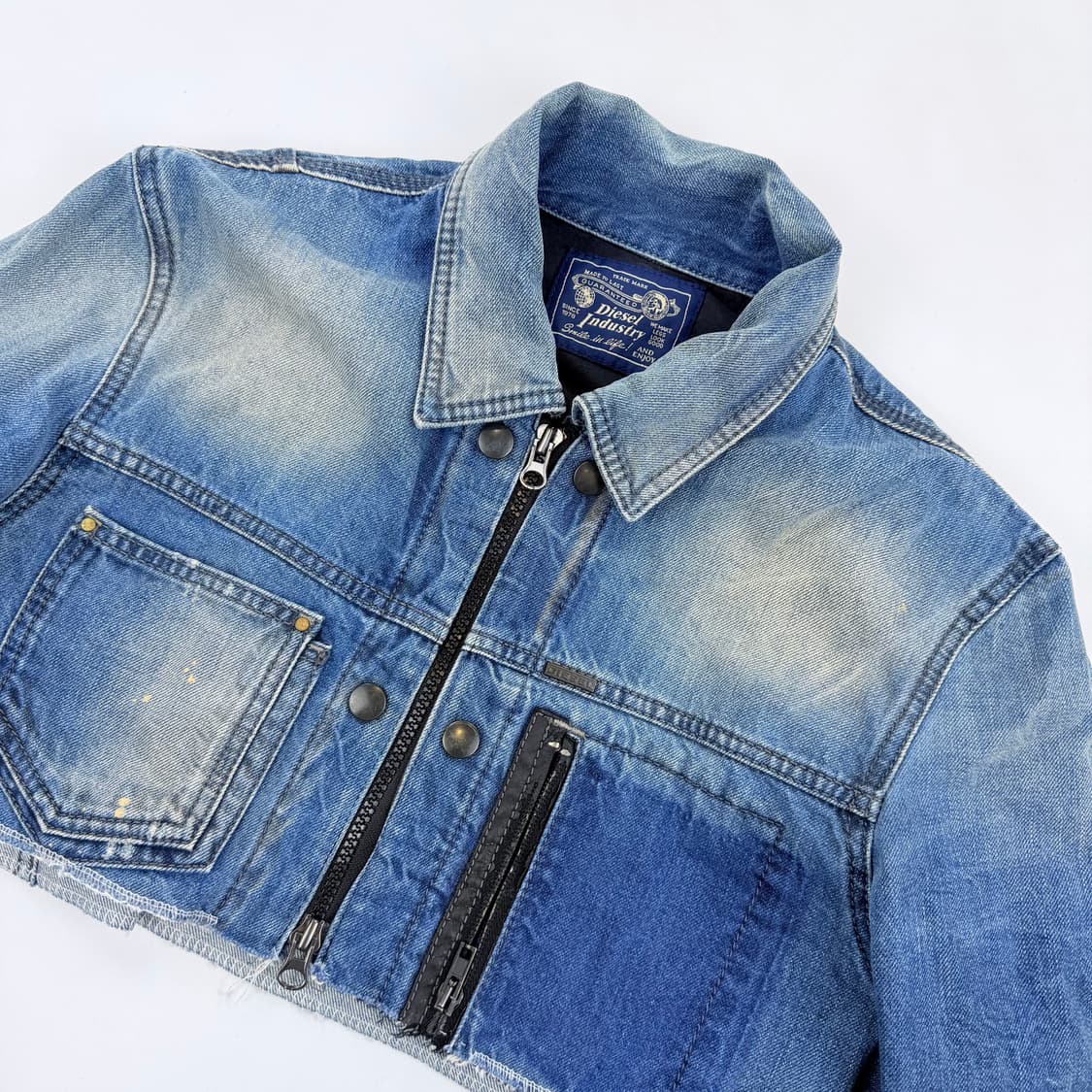 디젤 커스텀 크롭 워싱 데님 자켓 상품이미지3