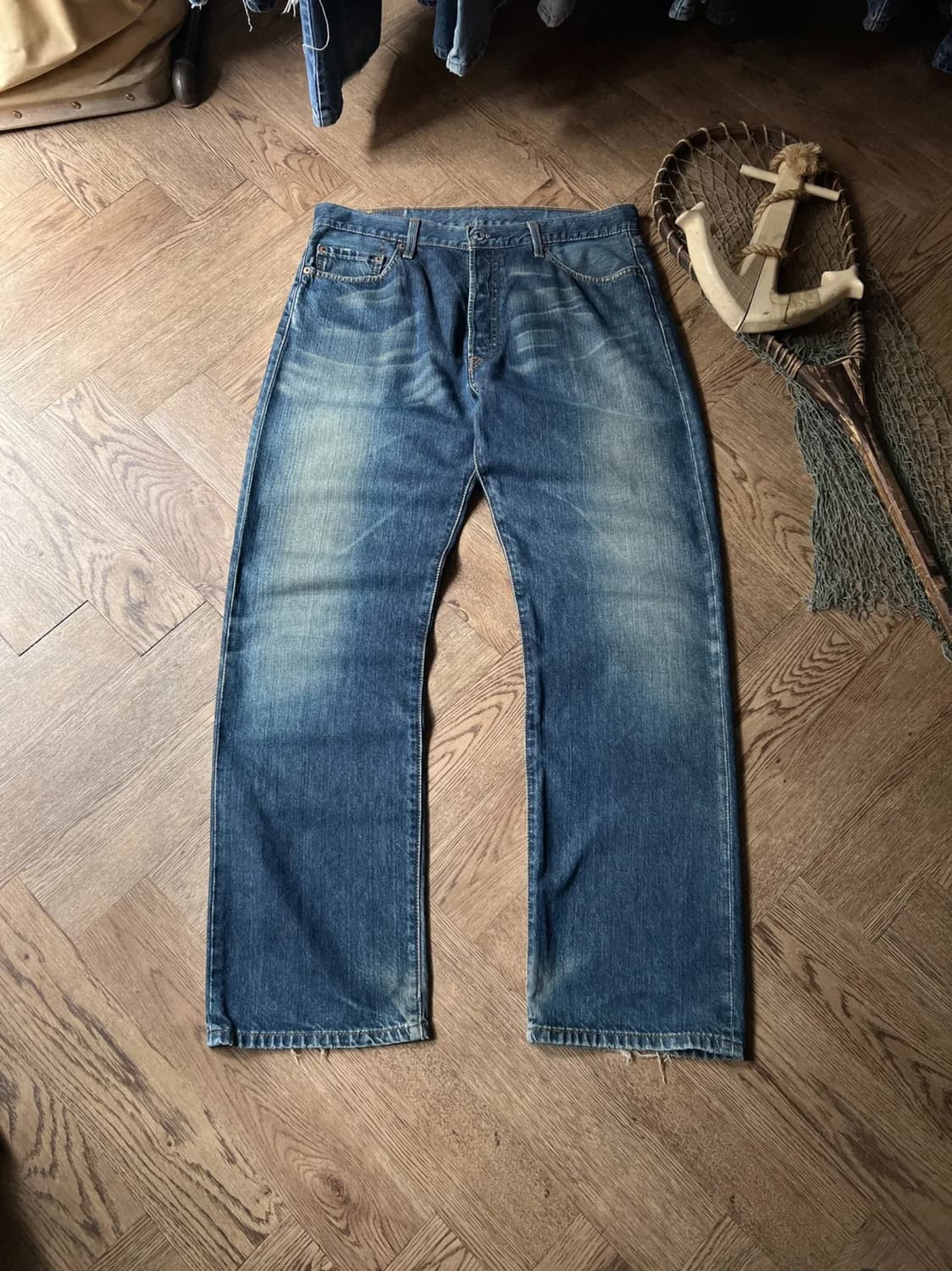 [36]00's 리바이스 USA 501 빈티지 워싱 데님 팬츠 상품이미지1