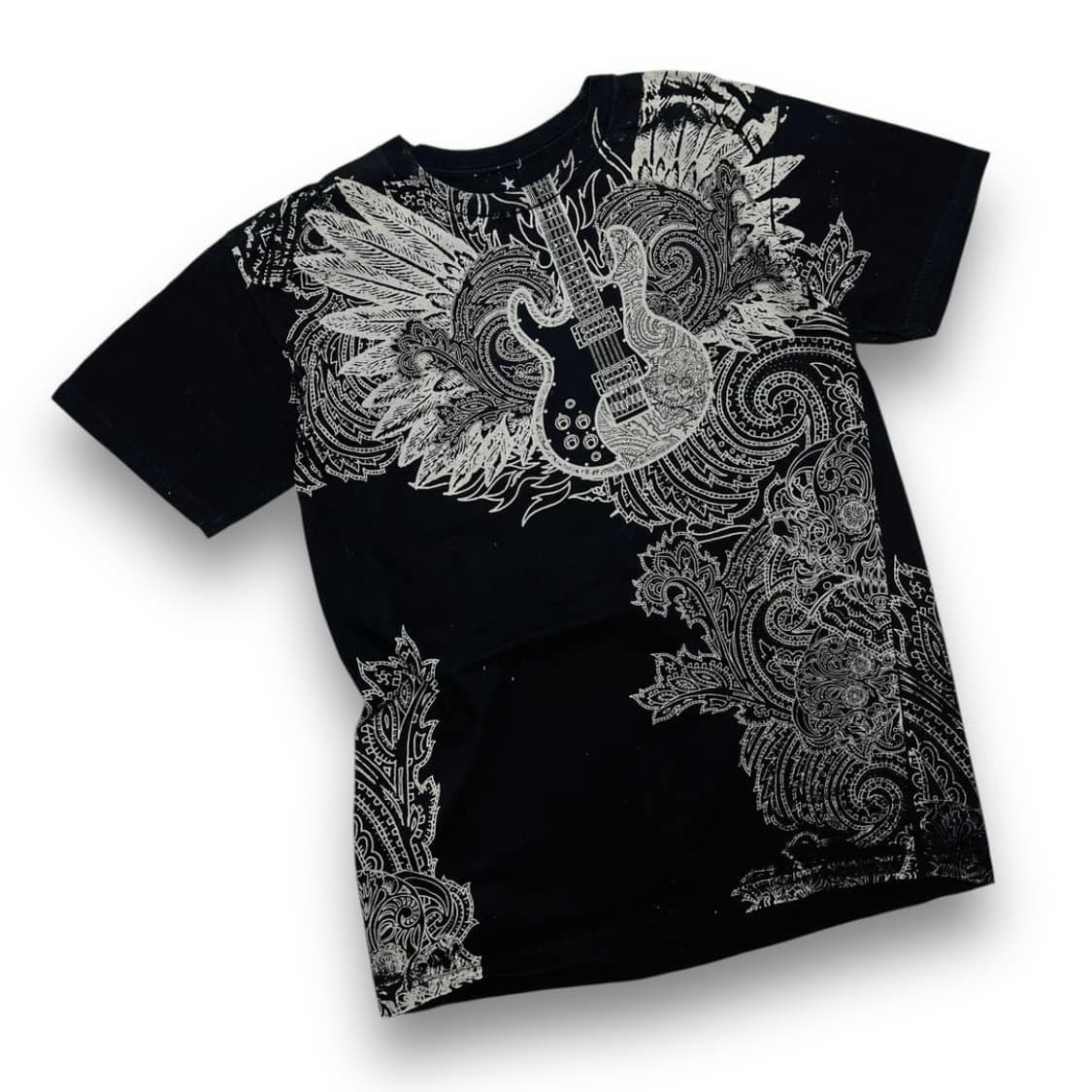 록 스타 2761 일렉기타 타투 아트 반팔 티셔츠 상품이미지3