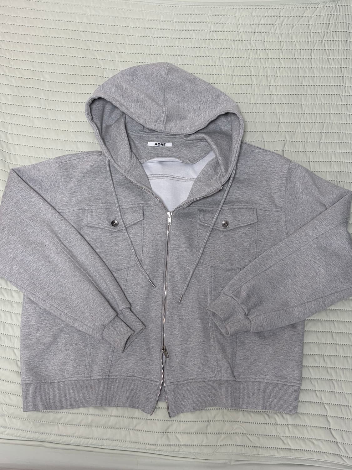 남자 AONE 크롭 후드 집업 상품이미지1