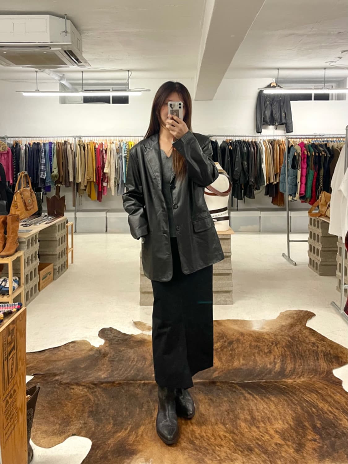 VTG leather blazer jacket 레더 블레이저 자켓 상품이미지2