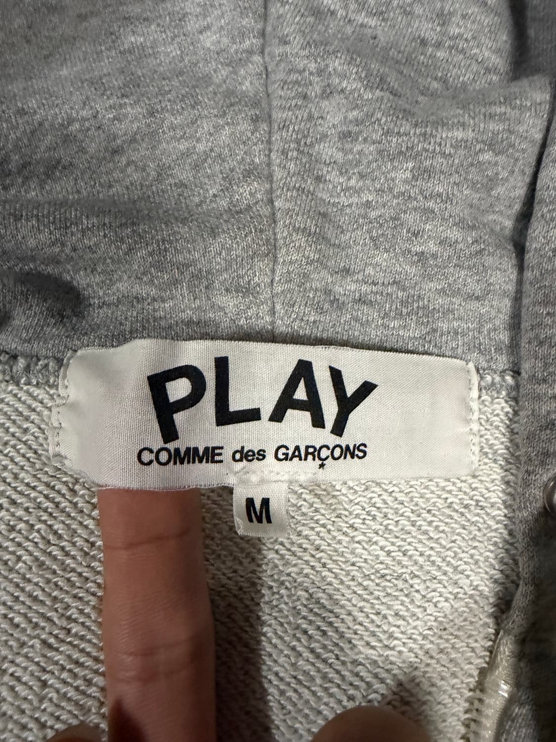 정품)꼼데가르송 더블와펜 그레이 후드집업 상품이미지3