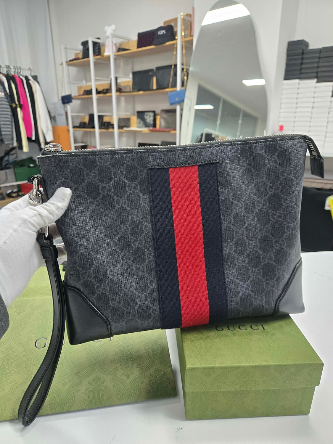 [A급컨디션] 구찌 웹삼선 보야주 클러치백 상품이미지1