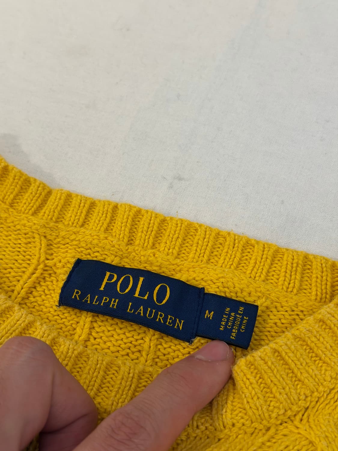 폴로 랄프로렌 꽈배기 케이블 니트 옐로우 상품이미지3