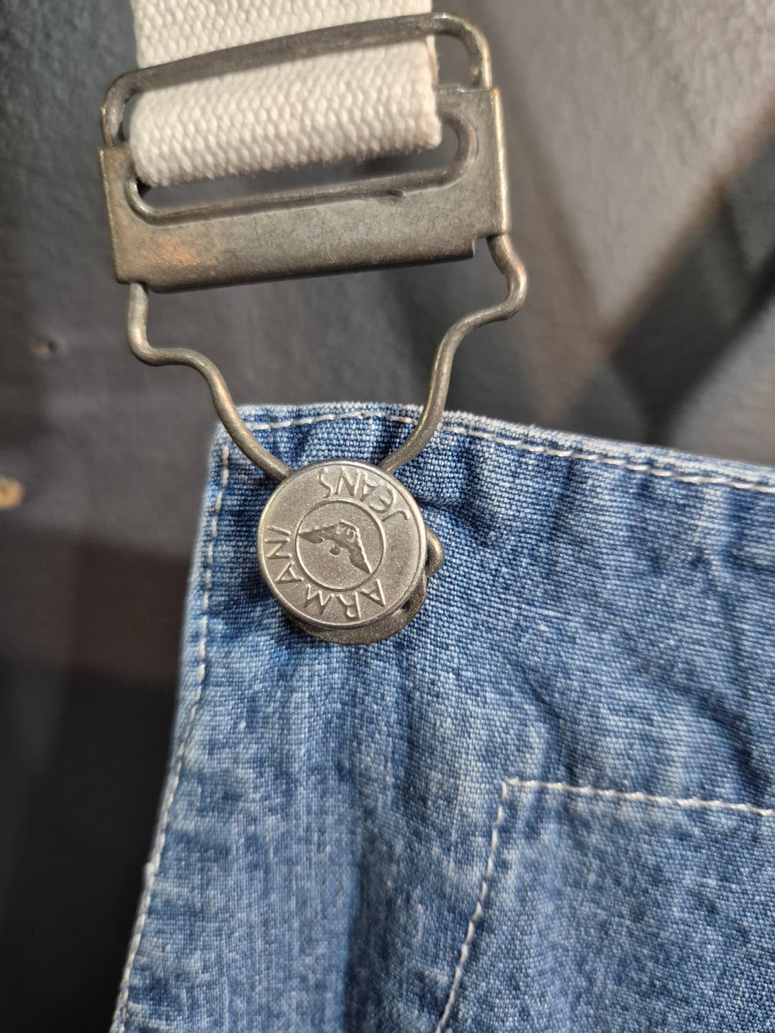 아르마니진스 데님 오버롤 반바지 55 66 상품이미지6