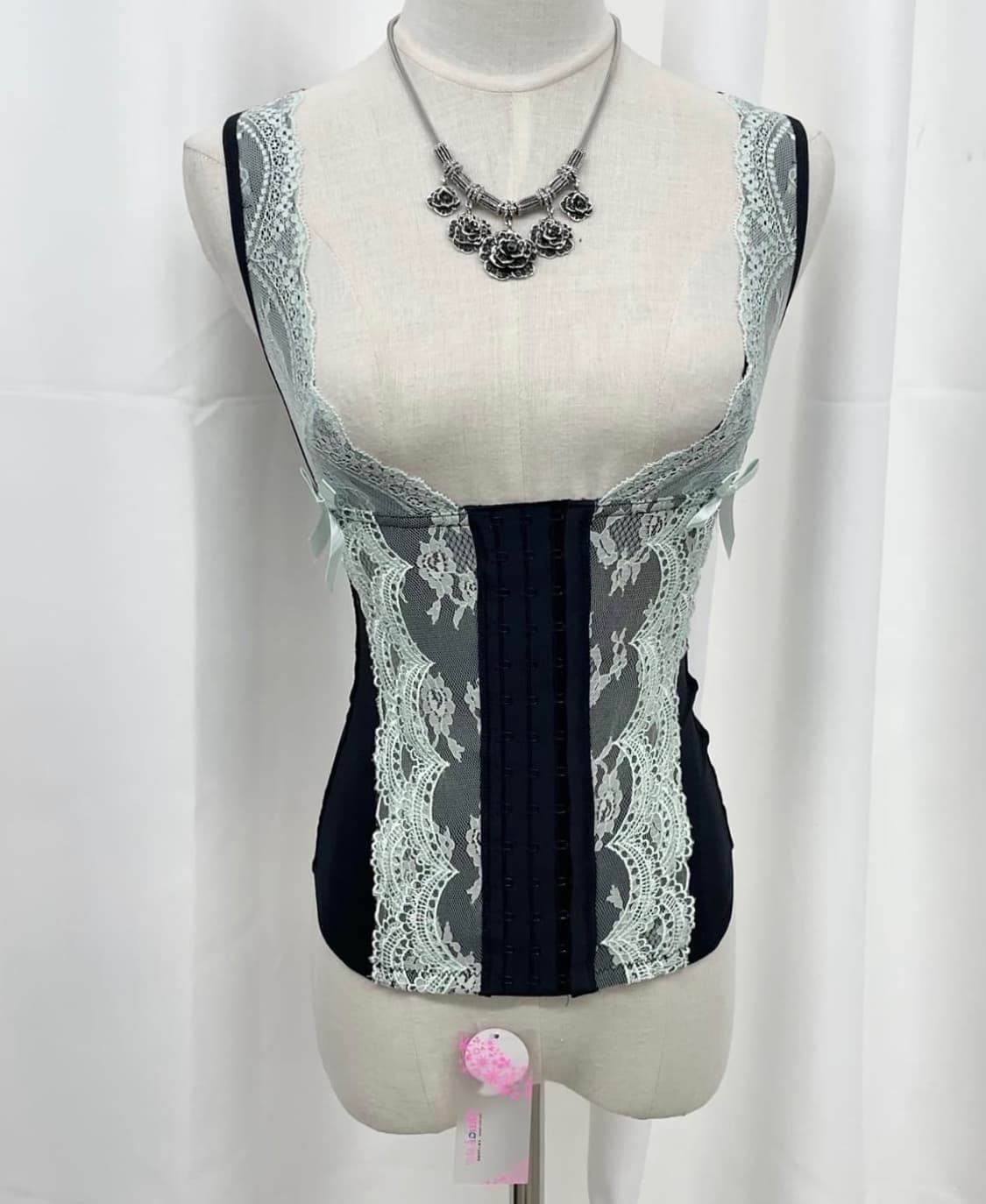 갸루 레이스 리본 코르셋 상품이미지2