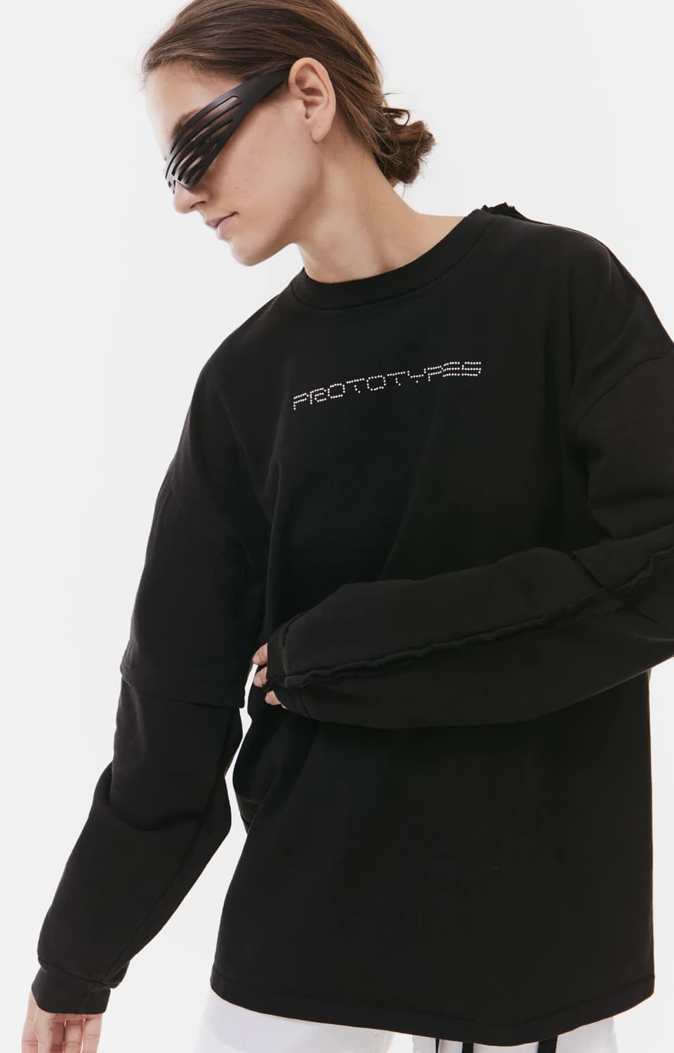 [S/M,L/XL]프로토타입스 CUT UP 크루넥 롱 슬리브리스 탑 상품이미지2