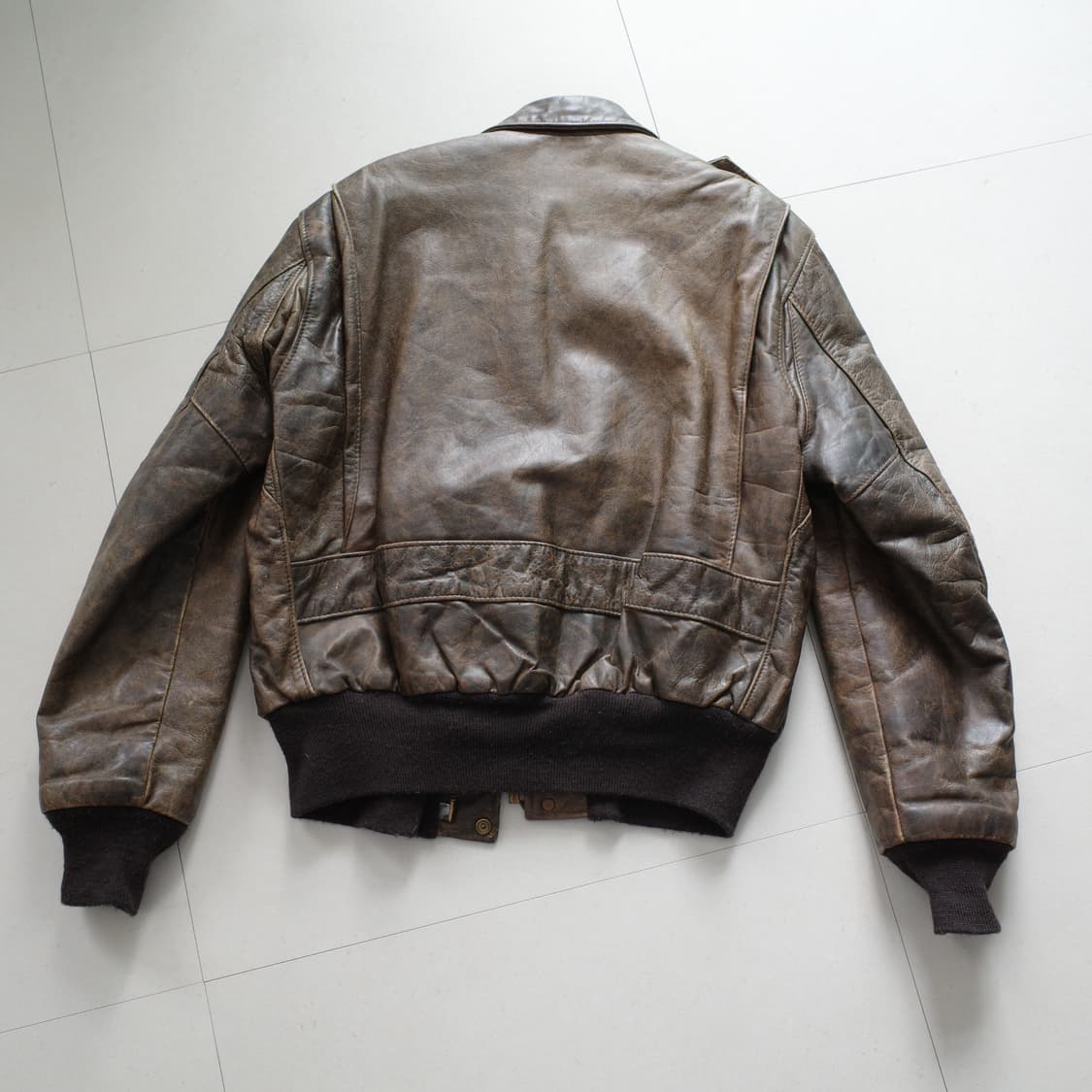 80s 쇼트 SCHOTT I.S.674 A2 플라이트 레더자켓 USA 상품이미지7