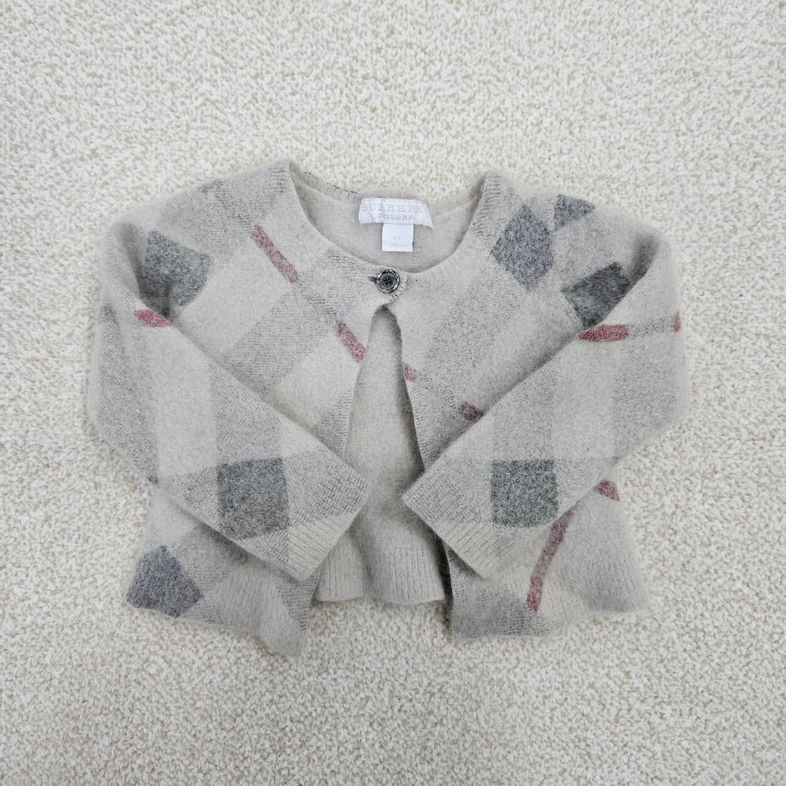 [6Y] 버버리 키즈 캐시미어 체크 가디건(정품 줄어듬) 1027JM2 상품이미지1