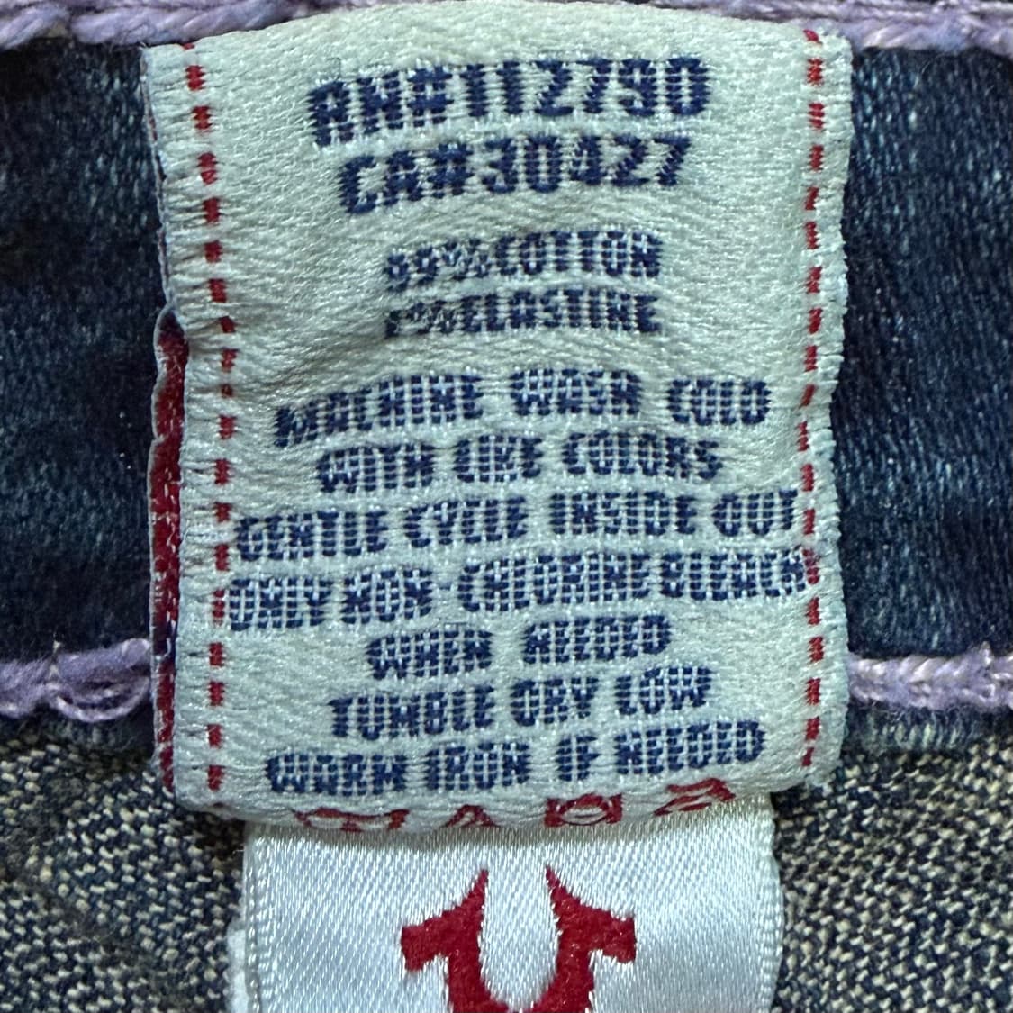 💜트루릴리전 로우라이즈 라벤더 스티치 데님 팬츠💜 상품이미지7