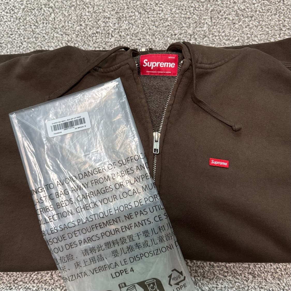 [M] 슈프림 스몰박스 후드집업 다크 브라운 상품이미지3