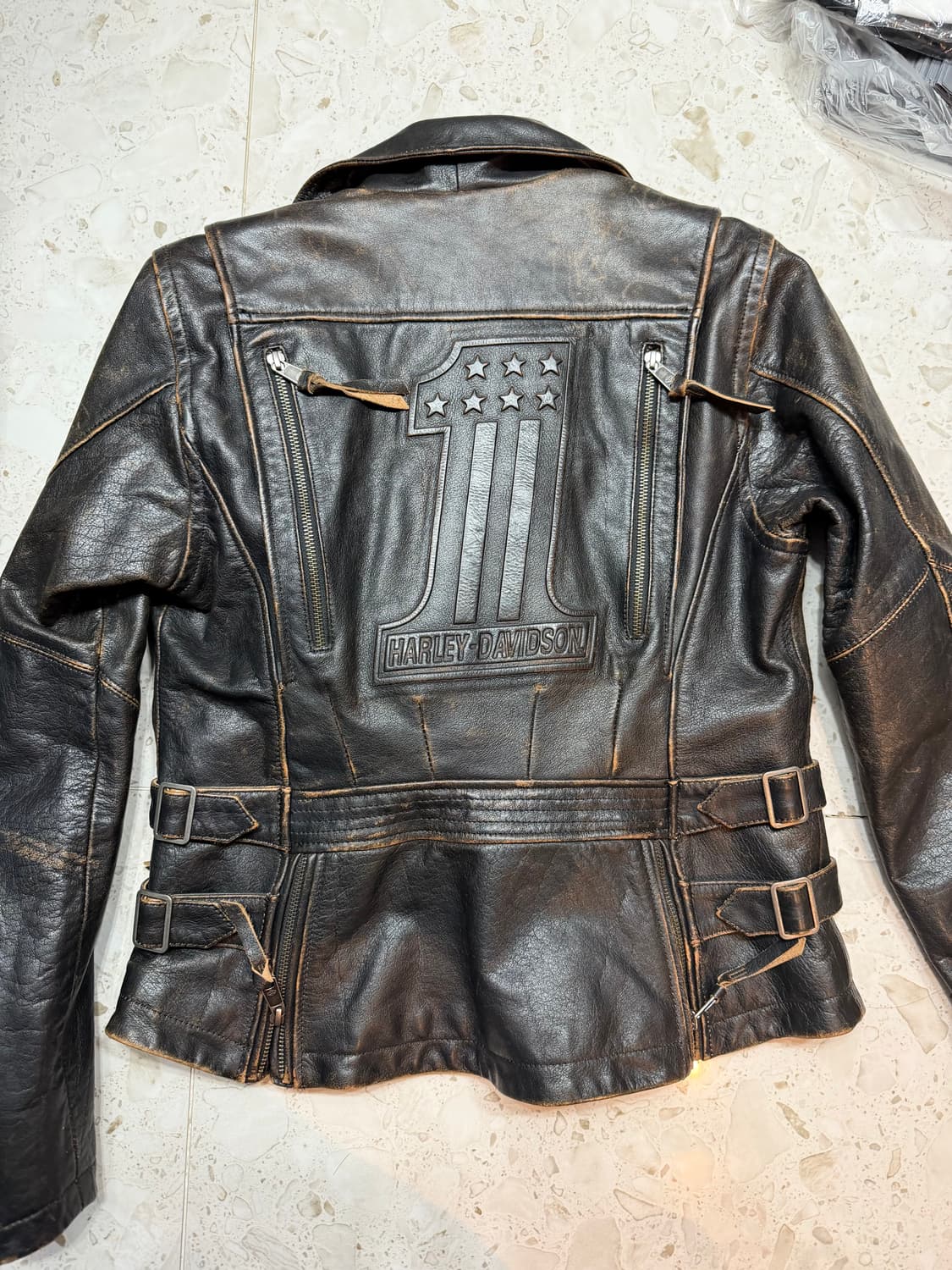 🏍️ 할리데이비슨 정품 가죽 라이더 자켓 (M) 상품이미지1