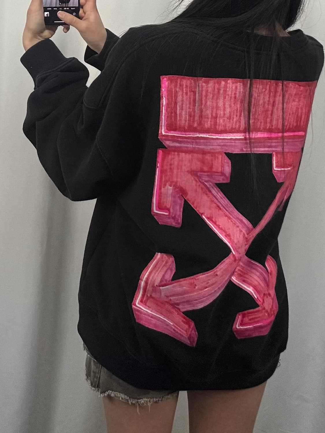 오프화이트 블랙 마커 애로우 맨투맨 상품이미지1