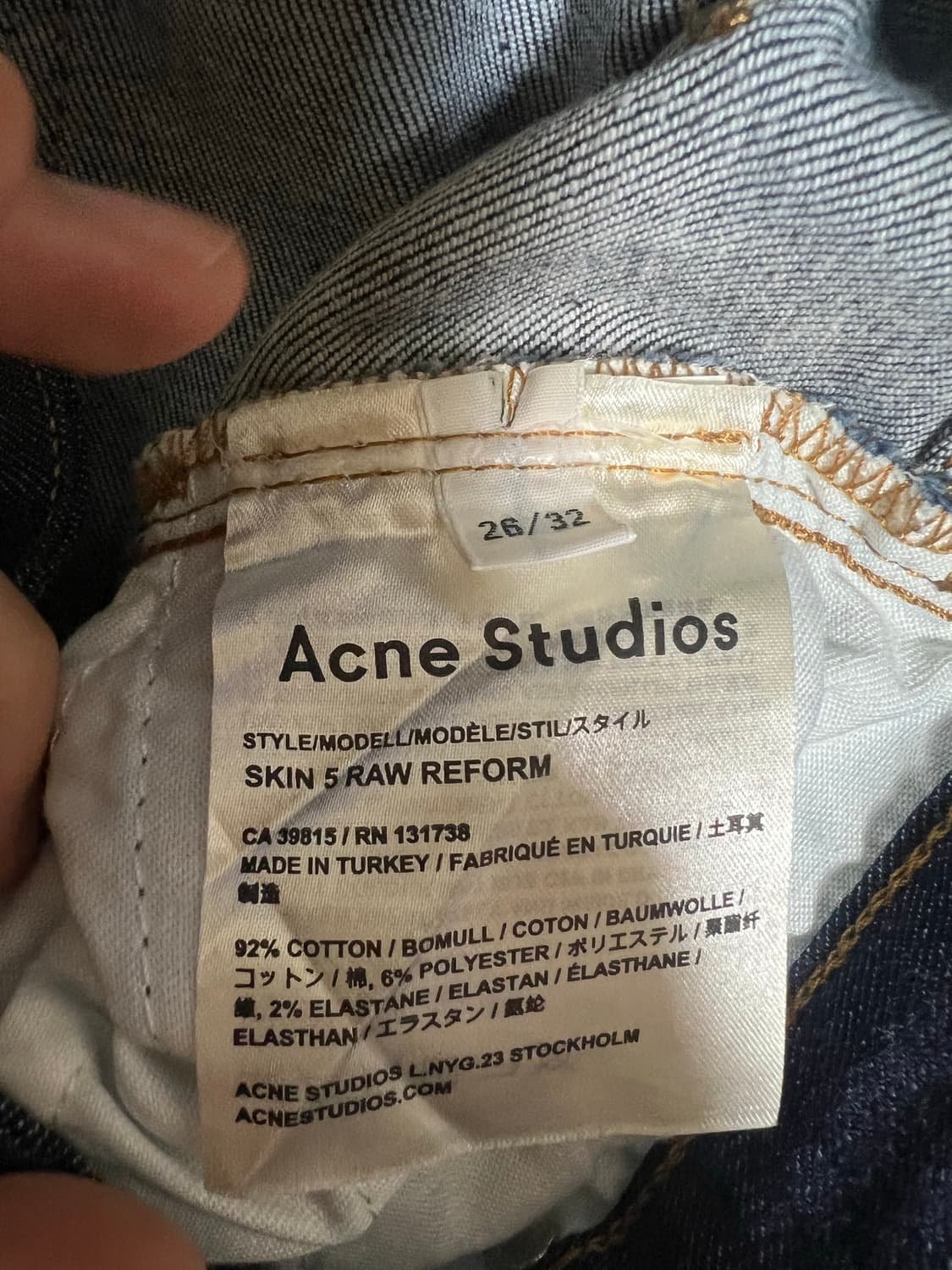 Acne Studios 스킨 5 로우 린스 스키니진 상품이미지4