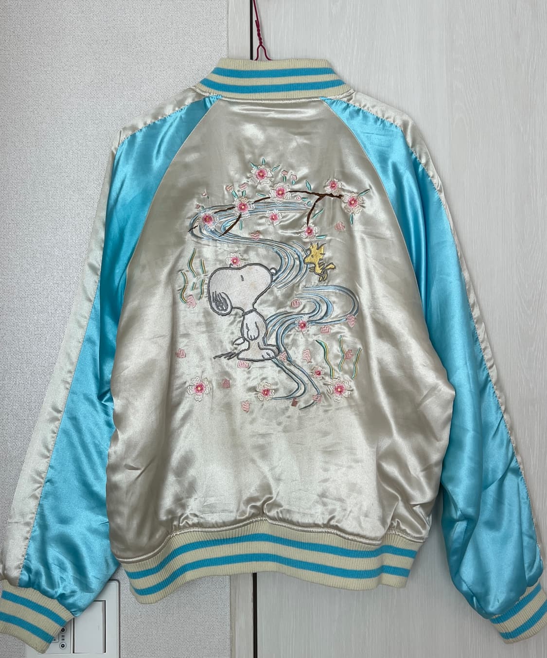 PEANUTS SNOOPY 벚꽃 자수 스카쟌 • 일본 빈티지 Y2K 점퍼 상품이미지1