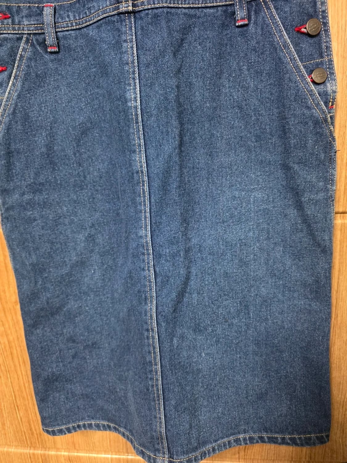 디키즈 멜빵 데님 스커트 오버롤 스커트 M 상품이미지4