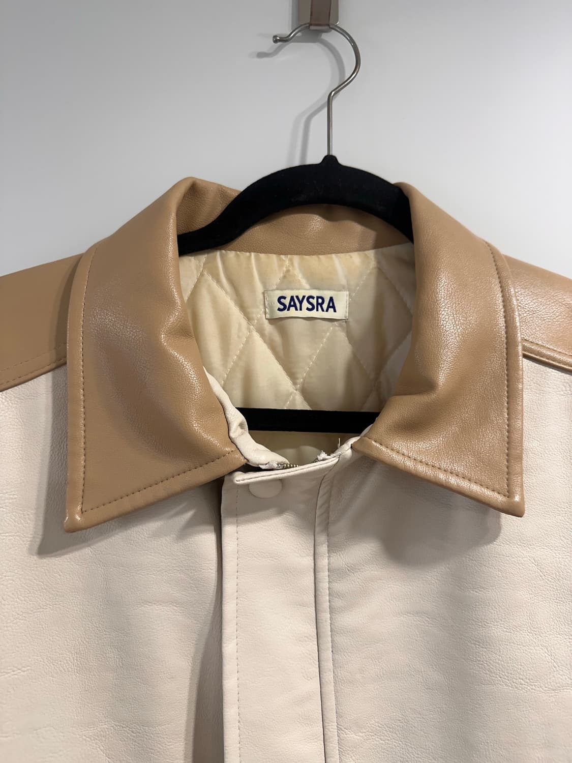 세이스라 배색 레더 재킷 상품이미지2