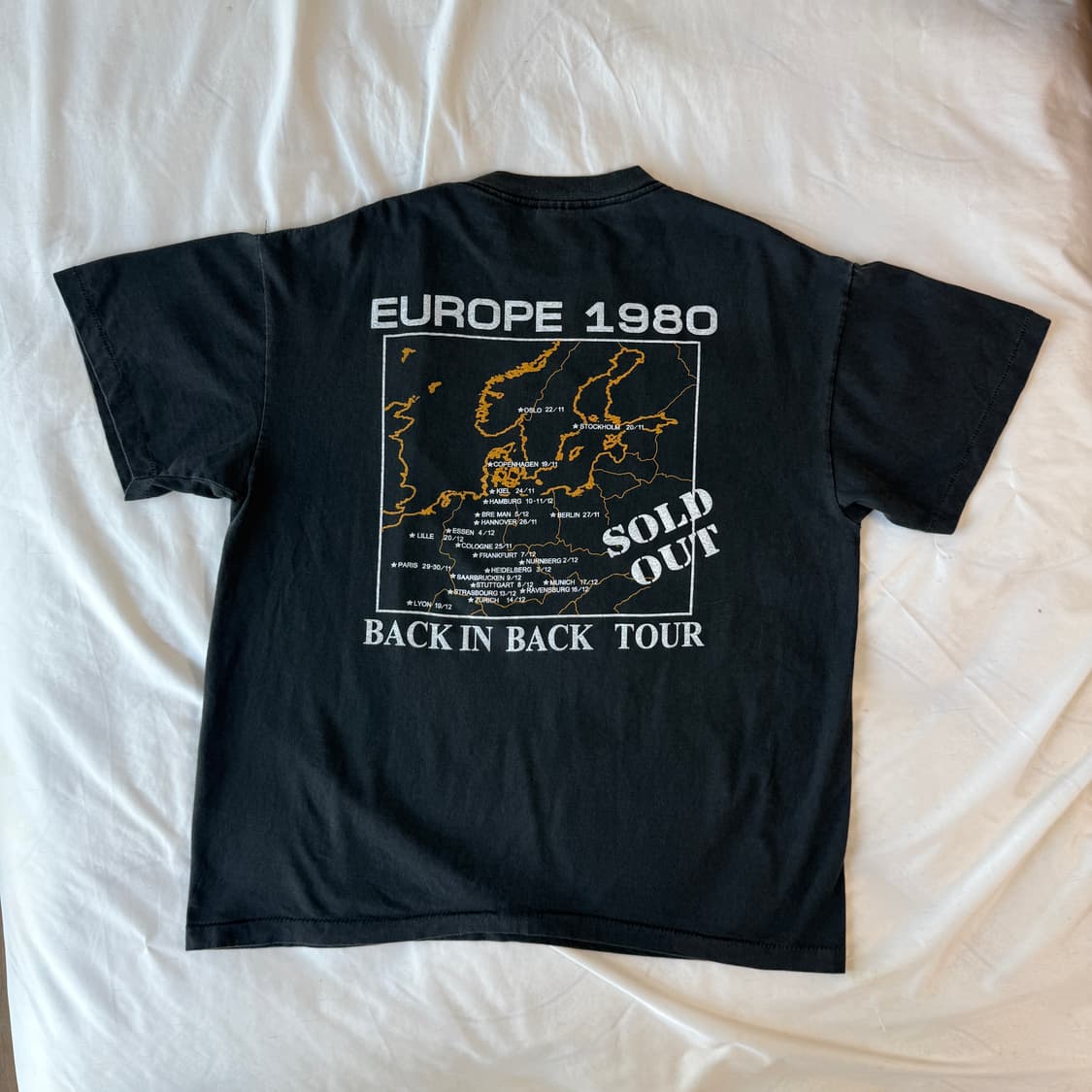 AC/DC Back In Black 80 유럽투어 티셔츠 상품이미지6
