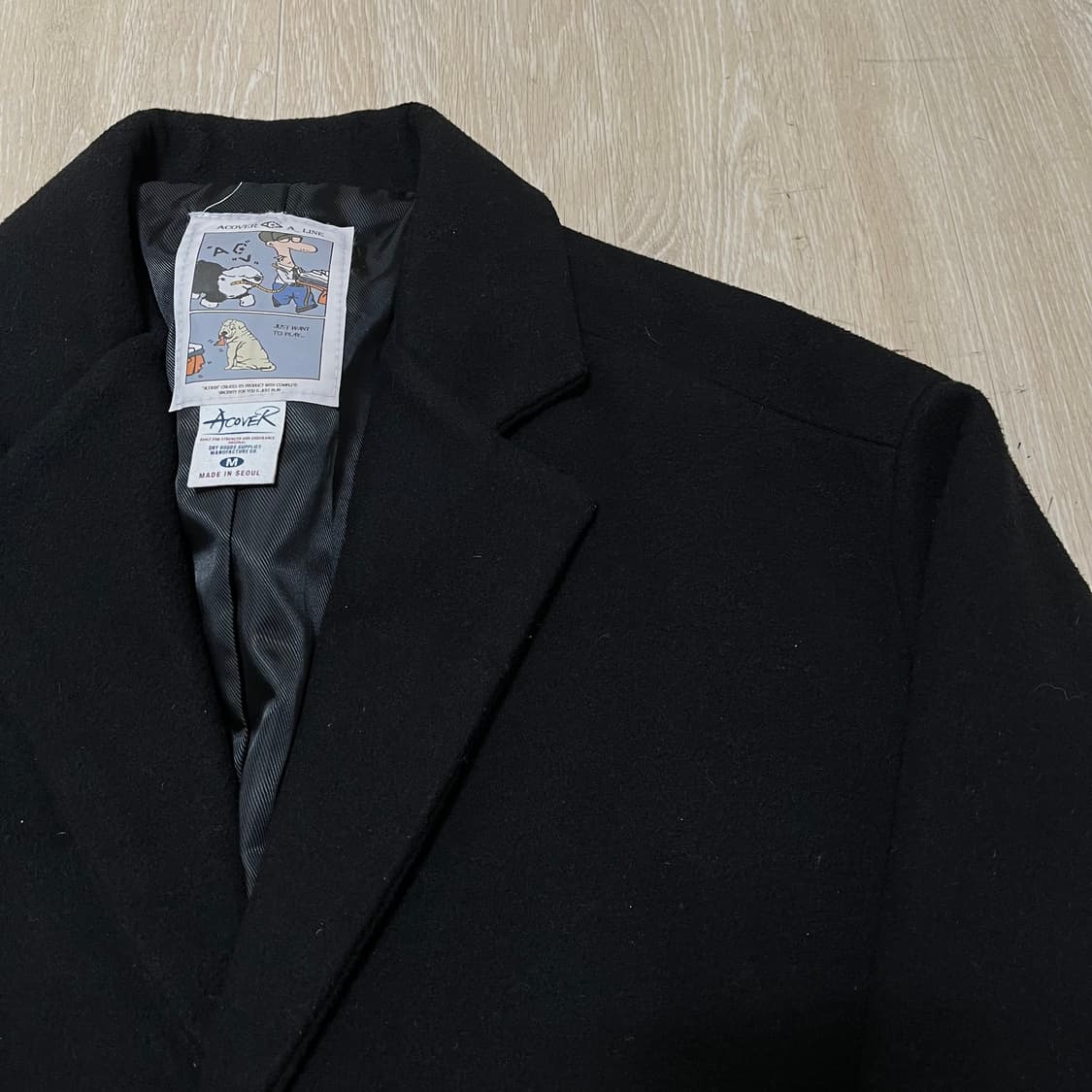어커버 남성 미니멀 울 싱글 코트 M 상품이미지4