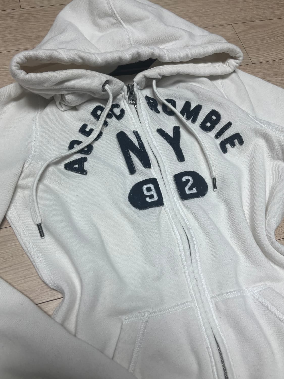 아베크롬비 아이보리 후드집업 s 딱붙핏 (이염없는 대대장) 상품이미지2