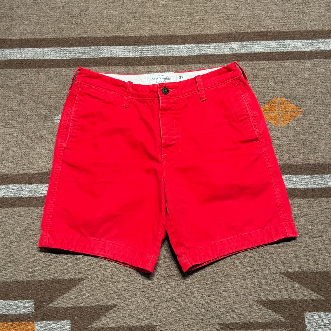 아베크롬비 헤비 코튼 치노 쇼츠 반바지 32 레드 상품이미지1