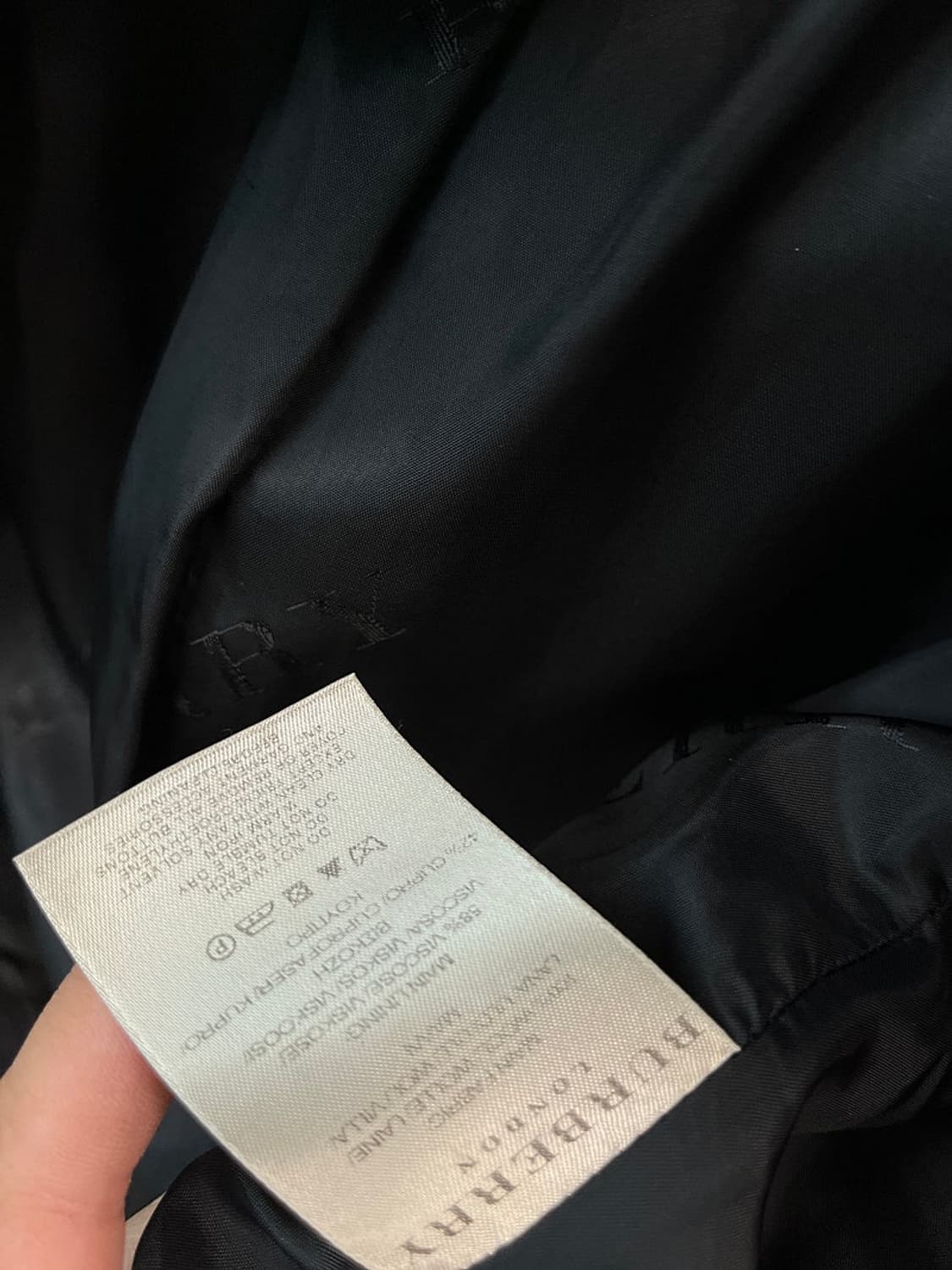 여) 버버리 네이비 체크 울코트  상품이미지6