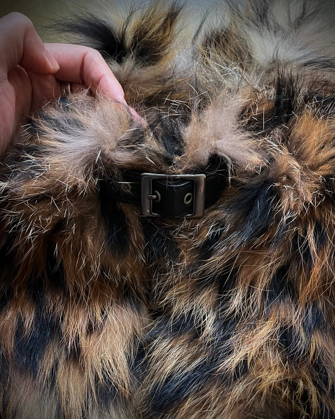 Real Leopard Raccoon Fur Lambskin Jacket 상품이미지5