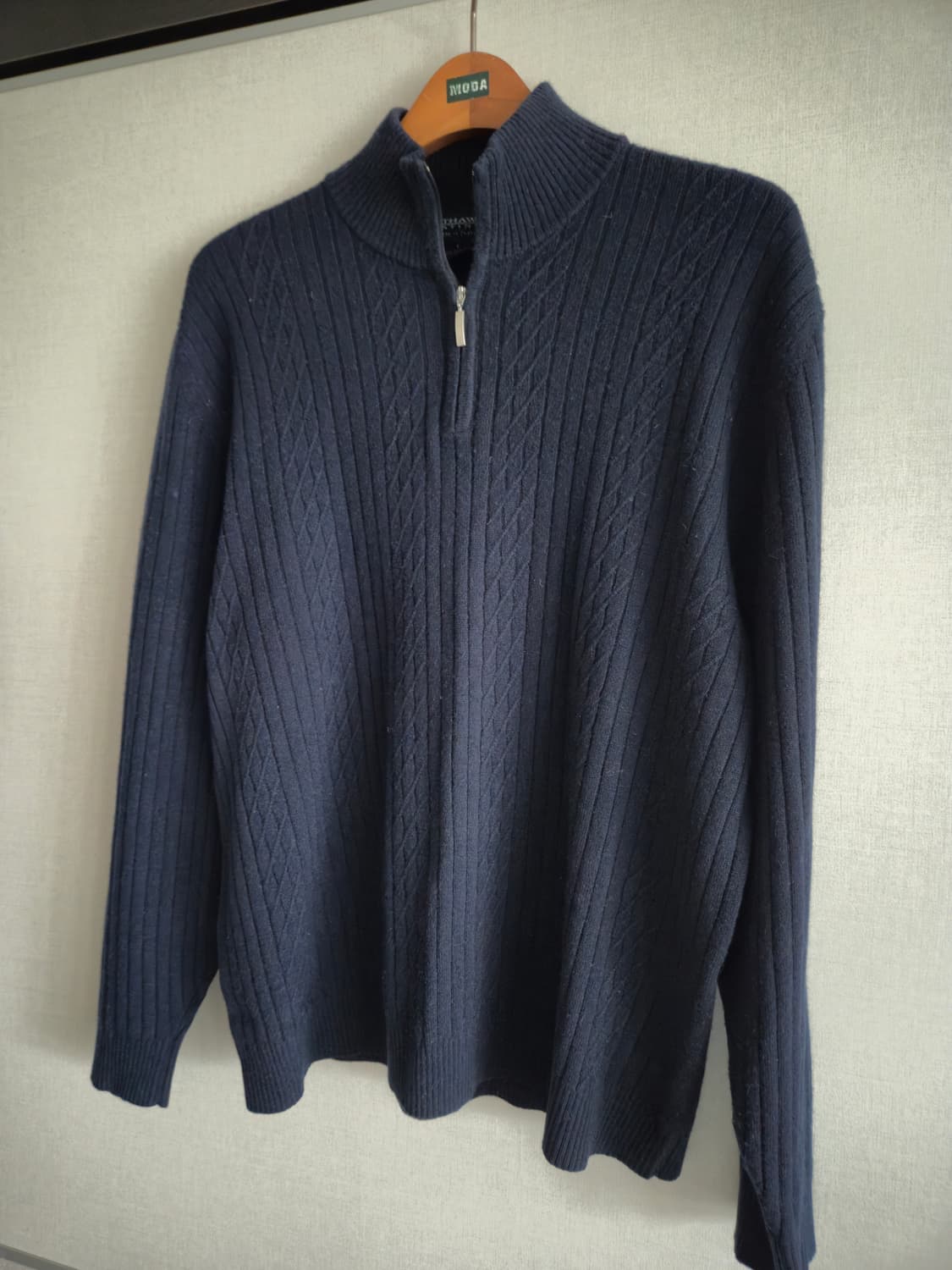 캐시미어 100 반폴라 집업 니트 상품이미지4