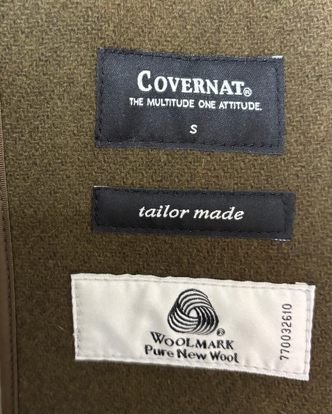 커버낫 울 숏 코트 카키 S 상품이미지4