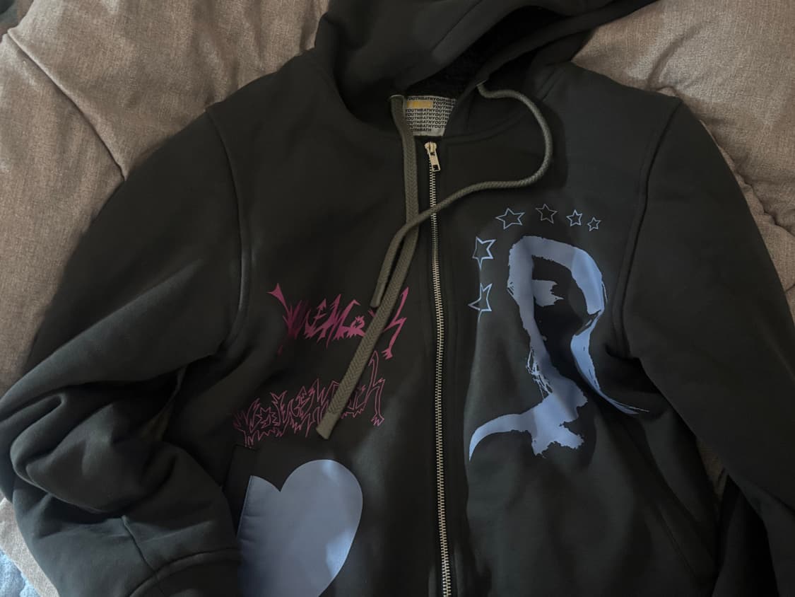 유쓰배쓰 GH FLEECE HOOD ZIP-UP_BLACK 상품이미지5