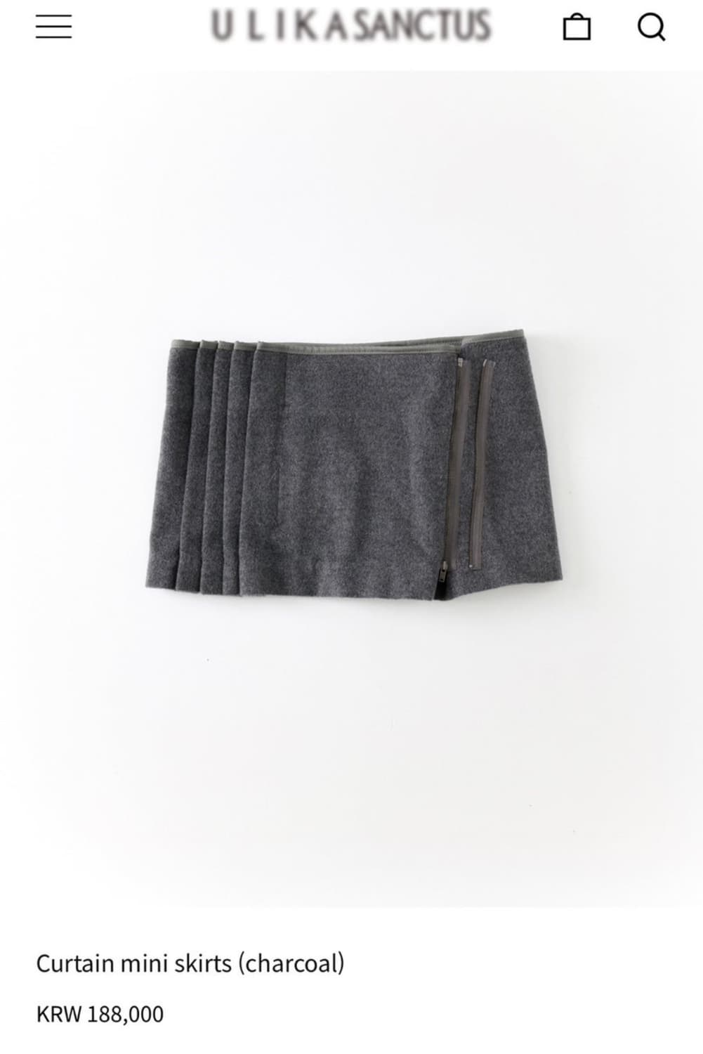 Ulikasanctus 울리카상투스 curtain mini skirts  상품이미지1