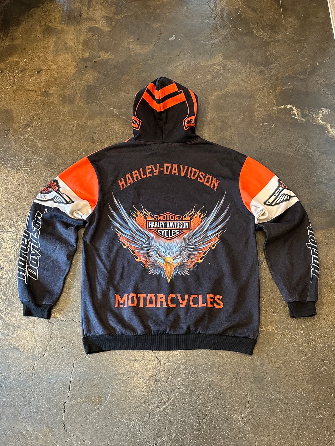 할리데이비슨 데미지드 후드티 XXL 상품이미지2
