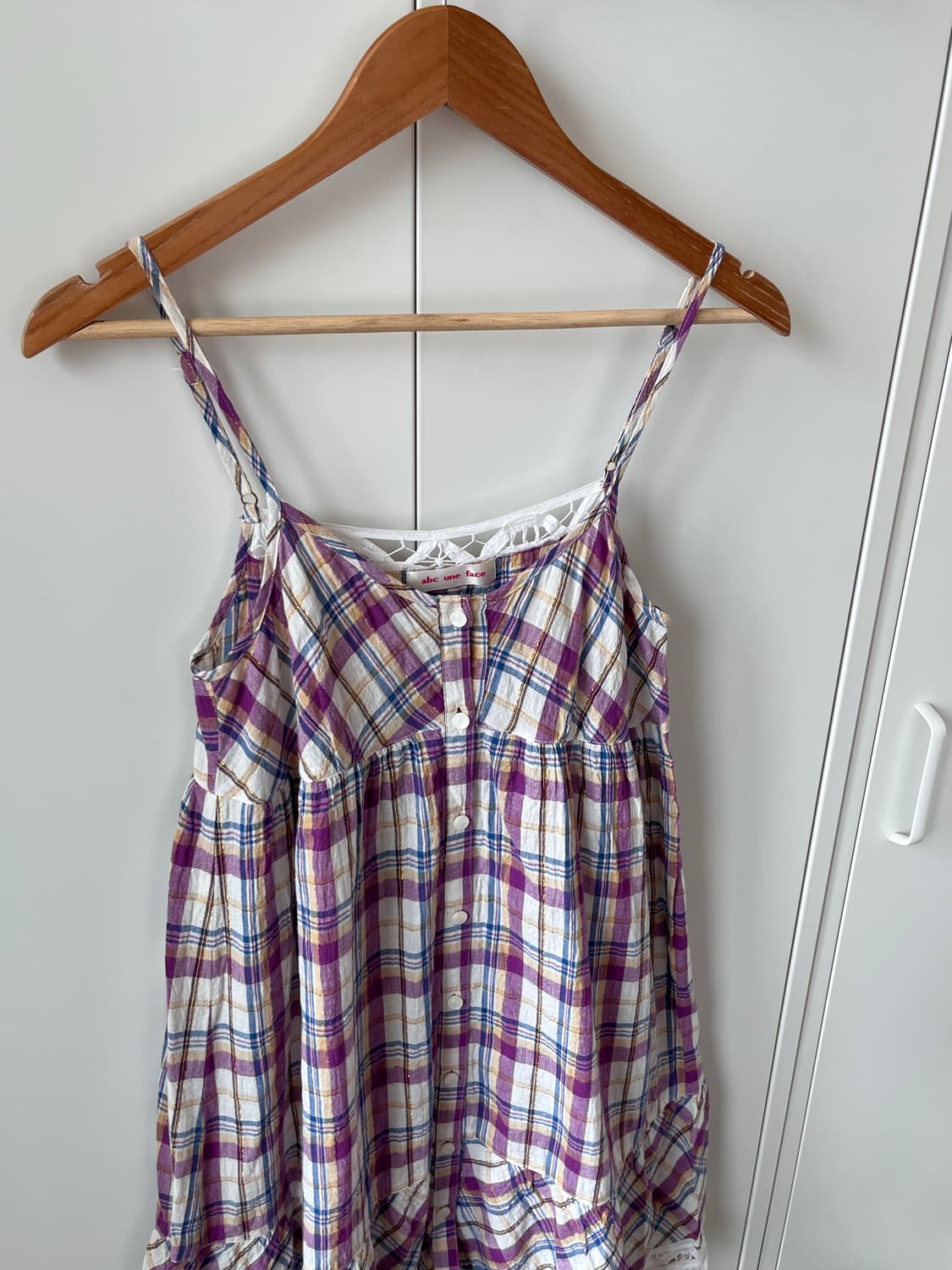 Abc une face 하구미 체크 레이스 뷔스티에 원피스 상품이미지7