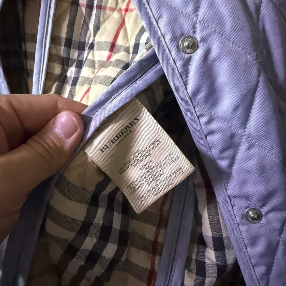 버버리 노바체크 퀄팅 점퍼 스카이블루 M (여성 77-88정도) 상품이미지6